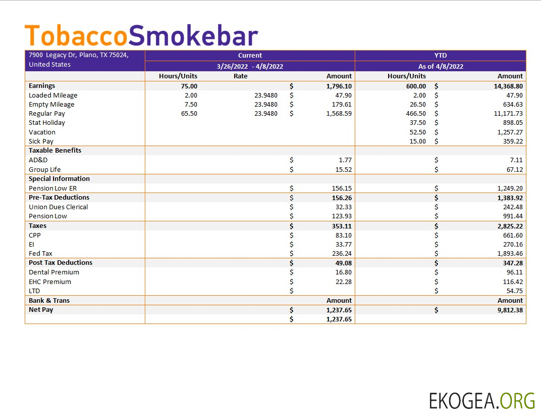 modèle de déclaration de revenus d'une entreprise de tabac aux formats Word et PDF